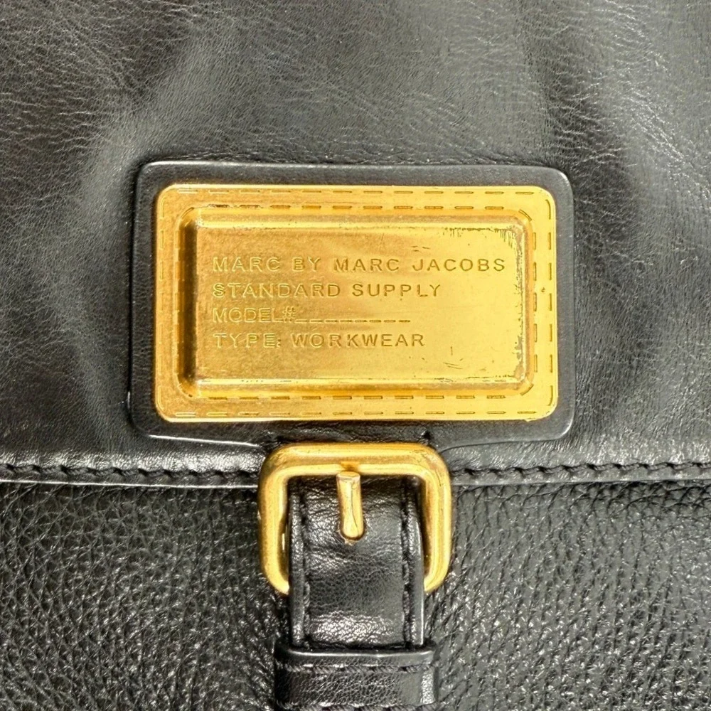 Marc By Marc Jacobs Black Leather Shoulder Bag Crossbody Purse‎ Flap 12